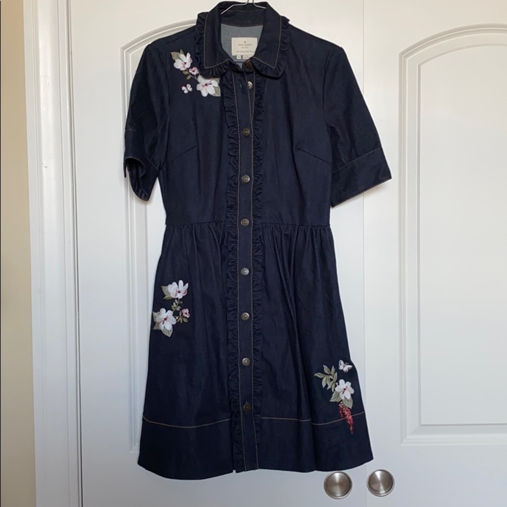 Kate spade Denim Embroidered dress NWT SZ 6
